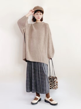 「日系极简」｜「アイテム（その他）」を使った、喵喵小桃さん（レディース・160cm）の春コーディネート