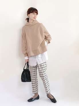 「休闲」｜「アイテム（パンプス）」を使った、喵喵小桃さん（レディース・160cm）の春コーディネート