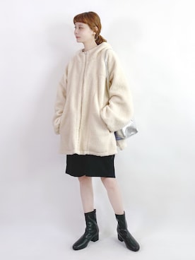 「ブルゾン」｜「アイテム（雑貨/ホビー）」を使った、喵喵小桃さん（レディース・160cm）の冬コーディネート