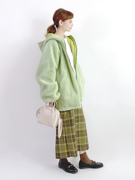 「ブルゾン」｜「アイテム（雑貨/ホビー）」を使った、喵喵小桃さん（レディース・160cm）の冬コーディネート