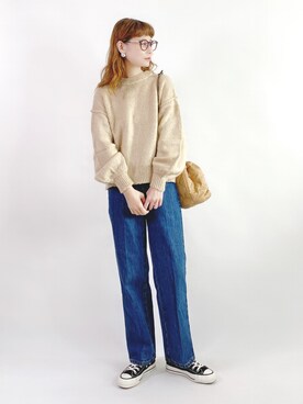 「frames RAY CASSIN（フレームスレイカズン）のアイテム（ショルダーバッグ）」を使った、喵喵小桃さん（レディース・160cm）の冬コーディネート