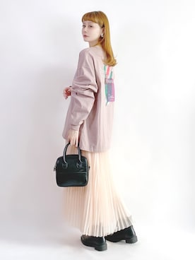 「休闲」｜「アイテム（その他）」を使った、喵喵小桃さん（レディース・160cm）の春コーディネート