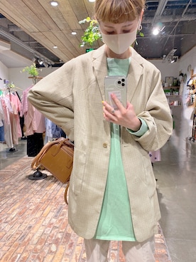 「休闲」｜「アイテム（その他）」を使った、喵喵小桃さん（レディース・160cm）の春コーディネート