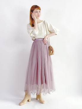 「休闲」｜「アイテム（その他）」を使った、喵喵小桃さん（レディース・160cm）の春コーディネート