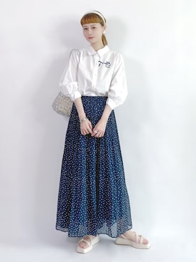 「休闲」｜「アイテム（雑貨/ホビー）」を使った、喵喵小桃さん（レディース・160cm）の夏コーディネート
