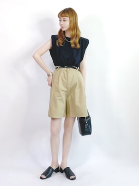 「休闲」｜「アイテム（雑貨/ホビー）」を使った、喵喵小桃さん（レディース・160cm）の夏コーディネート