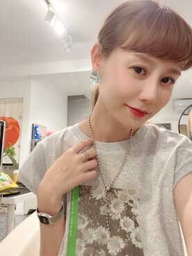 「休闲」｜「アイテム（雑貨/ホビー）」を使った、喵喵小桃さん（レディース・160cm）の夏コーディネート
