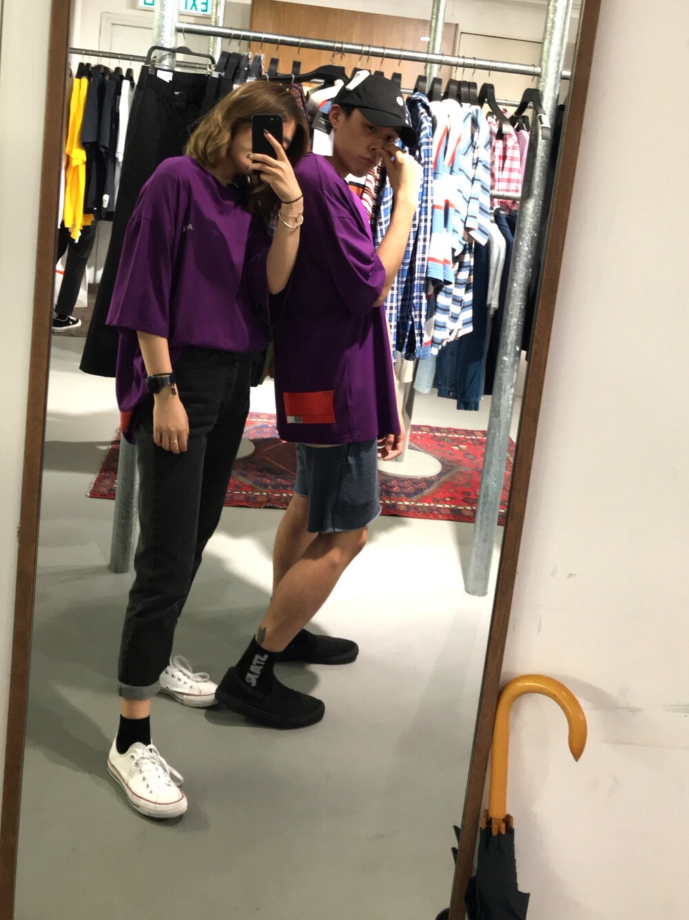 「purple、夏コーデ、ootd、fashion、streetstyle、GU、summer」｜「Alandのアイテム（Tシャツ/カットソー、パープル系）」を使った、JasonCoolさん（メンズ・170cm）の夏コーディネートの1枚目の写真