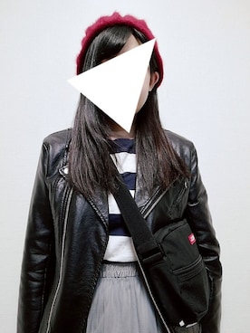 「MILKFED.」｜「アイテム（ライダースジャケット）」を使った、MARIさん（レディース・158cm）の秋コーディネート