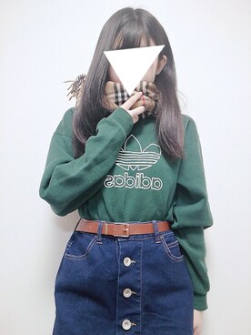 「バーバリー」｜「アイテム（スウェット）」を使った、MARIさん（レディース・158cm）の秋コーディネート