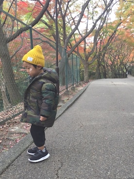 「ZARA KIDS」｜「アイテム（ダウンジャケット/コート）」を使った、maiさん（キッズ・100cm）の秋コーディネート