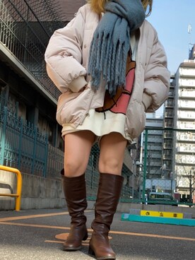 「HONEY（ハニー）のアイテム（ジャケット/アウター）」を使った、ぽむまるさん（レディース・150cm）の冬コーディネート