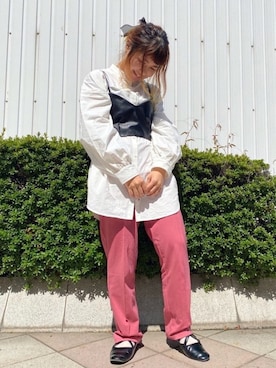 「SPINNS(スピンズ)のアイテム(その他シューズ)」を使った、ぽむまるさん(レディース・150cm)の春コーディネート