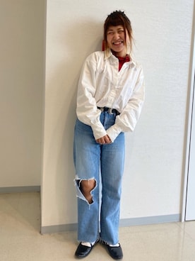 「SPINNS(スピンズ)のアイテム(その他シューズ)」を使った、ぽむまるさん(レディース・150cm)の春コーディネート