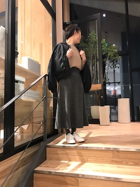 「koe（コエ）のアイテム（MA-1）」を使った、harusan:)さん（レディース・152cm）の冬コーディネート