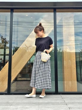 「Fatima morocco（ファティマモロッコ）のアイテム（かごバッグ）」を使った、harusan:)さん（レディース・152cm）の夏コーディネート