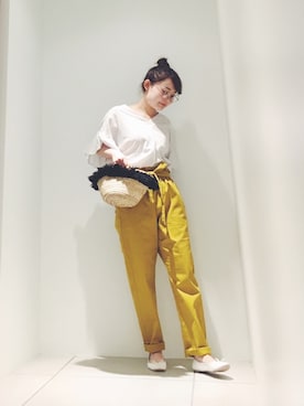 「Fatima morocco（ファティマモロッコ）のアイテム（かごバッグ）」を使った、harusan:)さん（レディース・152cm）の夏コーディネート