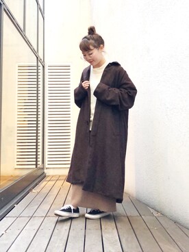 「koe（コエ）のアイテム（ダウンジャケット/コート）」を使った、harusan:)さん（レディース・152cm）の秋コーディネート