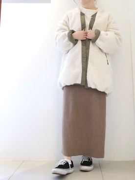 「koe（コエ）のアイテム（ダウンジャケット/コート）」を使った、harusan:)さん（レディース・152cm）の秋コーディネート