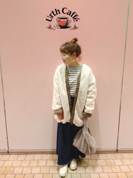 「koe（コエ）のアイテム（ダウンジャケット/コート）」を使った、harusan:)さん（レディース・152cm）の秋コーディネート