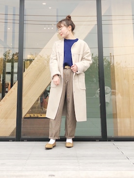 「koe（コエ）のアイテム（ダウンジャケット/コート）」を使った、harusan:)さん（レディース・152cm）の秋コーディネート