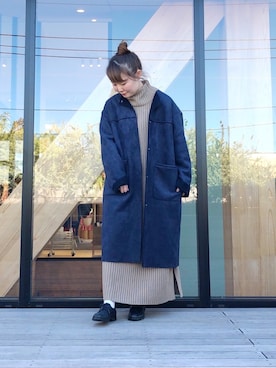 「koe（コエ）のアイテム（ダウンジャケット/コート）」を使った、harusan:)さん（レディース・152cm）の秋コーディネート