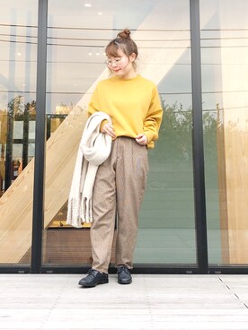 「koe（コエ）のアイテム（スウェット）」を使った、harusan:)さん（レディース・152cm）の秋コーディネート