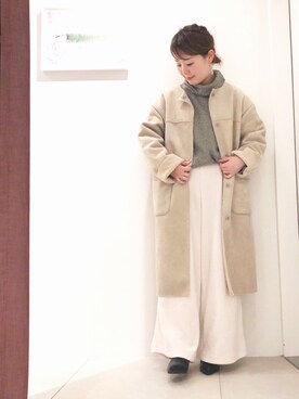 「koe（コエ）のアイテム（ダウンジャケット/コート）」を使った、harusan:)さん（レディース・152cm）の冬コーディネート