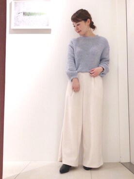 「サックスブルー」｜「アイテム（ブーツ）」を使った、harusan:)さん（レディース・152cm）の冬コーディネート