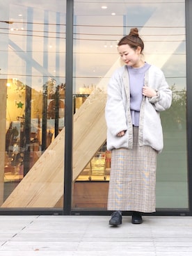 「koe（コエ）のアイテム（ダウンジャケット/コート）」を使った、harusan:)さん（レディース・152cm）の冬コーディネート