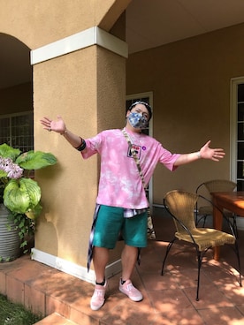 「LRG（エルアールジー）のアイテム（帽子）」を使った、小林一寿さん（メンズ・165cm）の秋コーディネート