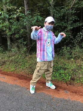 「FILA（フィラ）のアイテム（キャップ）」を使った、小林一寿さん（メンズ・165cm）の秋コーディネート