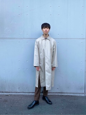 「PUBLIC TOKYO（パブリックトウキョウ）のアイテム（ステンカラーコート）」を使った、shogoさん（メンズ・175cm）の秋コーディネート