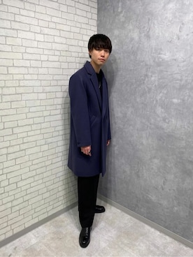 「PUBLIC TOKYO（パブリックトウキョウ）のアイテム（チェスターコート）」を使った、shogoさん（メンズ・175cm）の秋コーディネート