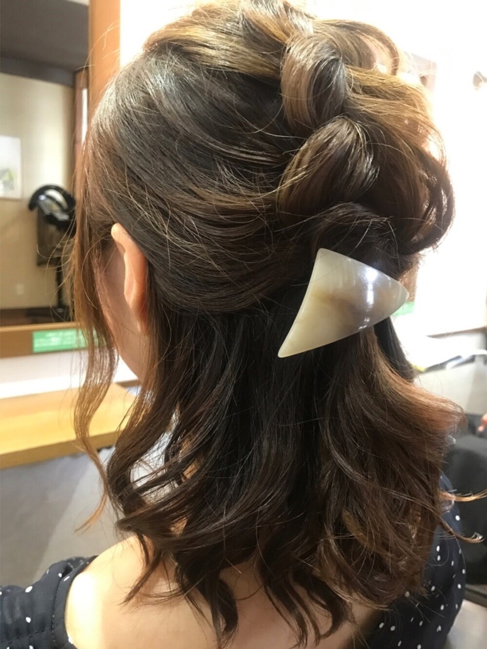 「sAnのアイテム（バレッタ/ヘアクリップ、ベージュ系）」を使った、YUKKOさん（レディース・158cm）の夏コーディネートの1枚目の写真