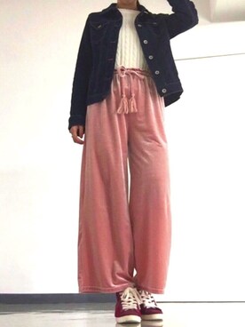 「RAY CASSIN（レイカズン）のアイテム（デニムジャケット）」を使った、Coffee  milk＊＊さん（レディース・164cm）の冬コーディネート