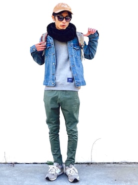 「Leyline」｜「アイテム（デニムジャケット）」を使った、yuumaさん（メンズ・173cm）の冬コーディネート