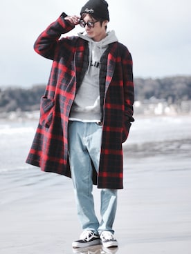 「Leyline」｜「アイテム（その他アウター）」を使った、yuumaさん（メンズ・173cm）の冬コーディネート