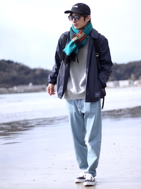 「Leyline」｜「アイテム（ナイロンジャケット）」を使った、yuumaさん（メンズ・173cm）の冬コーディネート