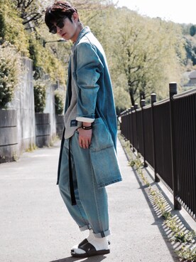「ソックス」｜「アイテム（チェスターコート）」を使った、yuumaさん（メンズ・173cm）の春コーディネート