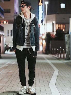 「Leyline」｜「アイテム（デニムジャケット）」を使った、yuumaさん（メンズ・173cm）の春コーディネート