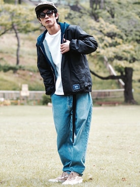 「Leyline（レイライン）のアイテム（ナイロンジャケット）」を使った、yuumaさん（メンズ・173cm）の秋コーディネート