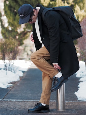 「Leyline」｜「アイテム（チェスターコート）」を使った、yuumaさん（メンズ・173cm）の冬コーディネート