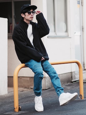 「Leyline（レイライン）のアイテム（その他アウター）」を使った、yuumaさん（メンズ・173cm）の冬コーディネート