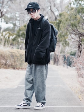 「Leyline（レイライン）のアイテム（その他アウター）」を使った、yuumaさん（メンズ・173cm）の冬コーディネート