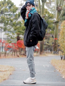 「Leyline（レイライン）のアイテム（その他アウター）」を使った、yuumaさん（メンズ・173cm）の冬コーディネート