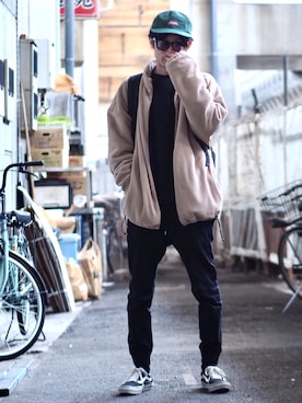「Leyline（レイライン）のアイテム（その他アウター）」を使った、yuumaさん（メンズ・173cm）の春コーディネート