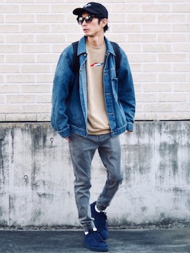 「やっぱりストリートが好き」｜「アイテム（デニムジャケット）」を使った、yuumaさん（メンズ・173cm）の秋コーディネート