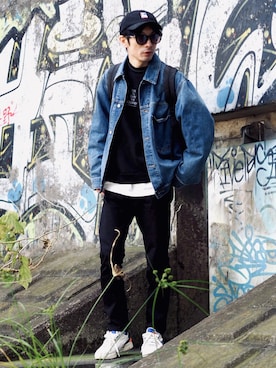「Leyline」｜「アイテム（デニムジャケット）」を使った、yuumaさん（メンズ・173cm）の冬コーディネート
