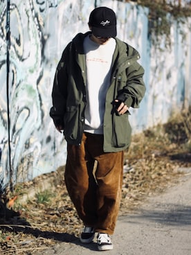「FREAK'S STORE（フリークスストア）のアイテム（マウンテンパーカー）」を使った、yuumaさん（メンズ・173cm）の冬コーディネート